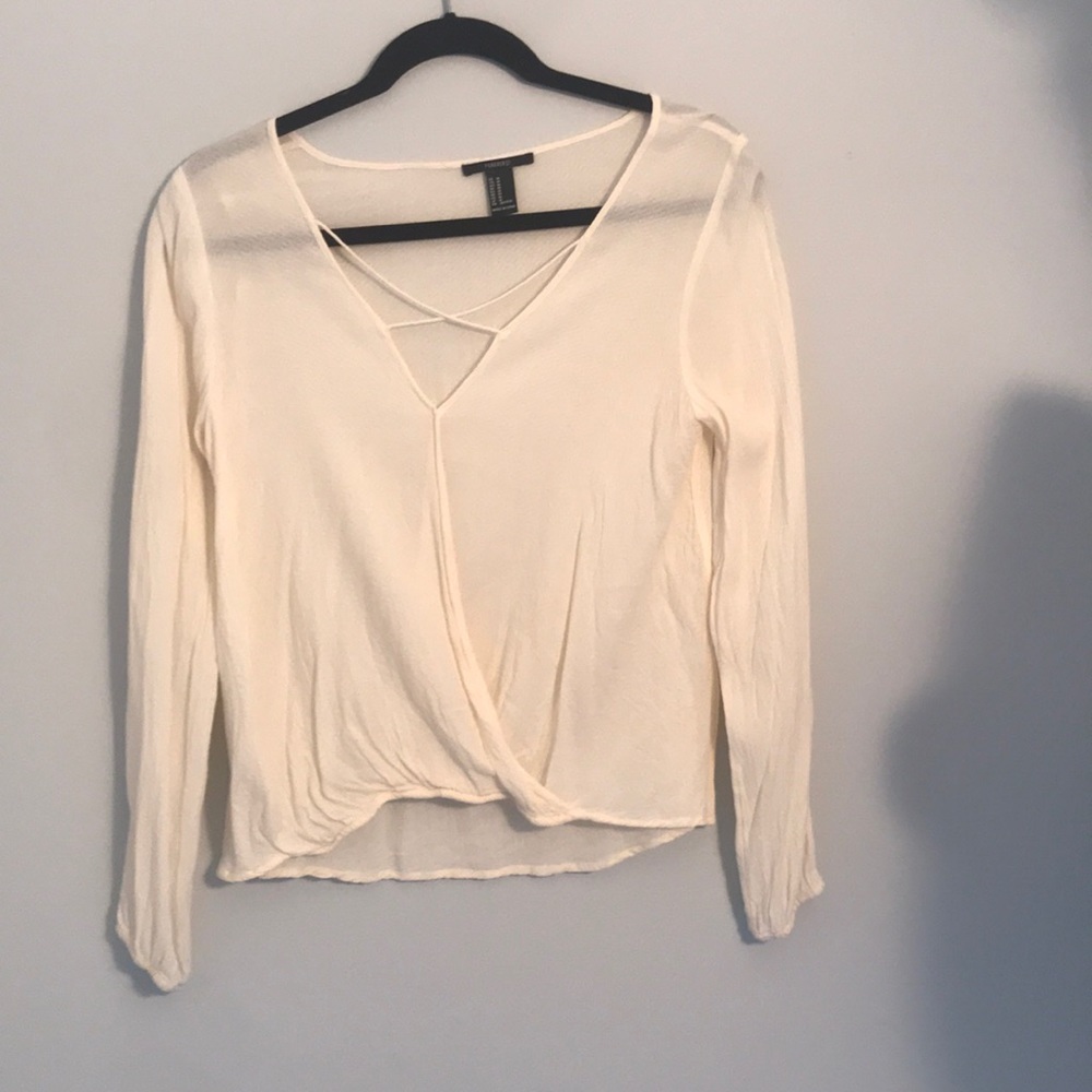 Cream blouse top